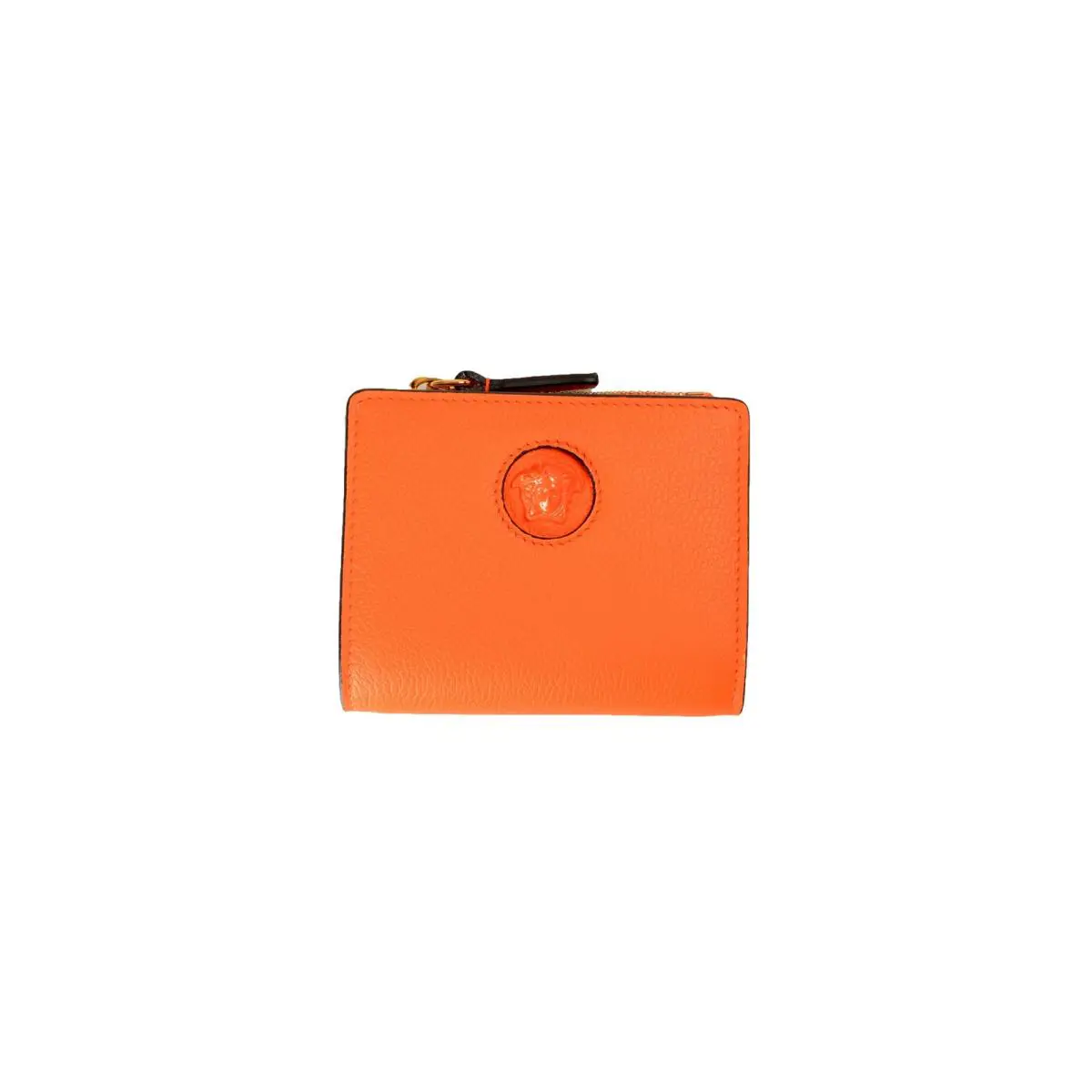 Versace Women`s Textured Leather Card Case Compact Wallet