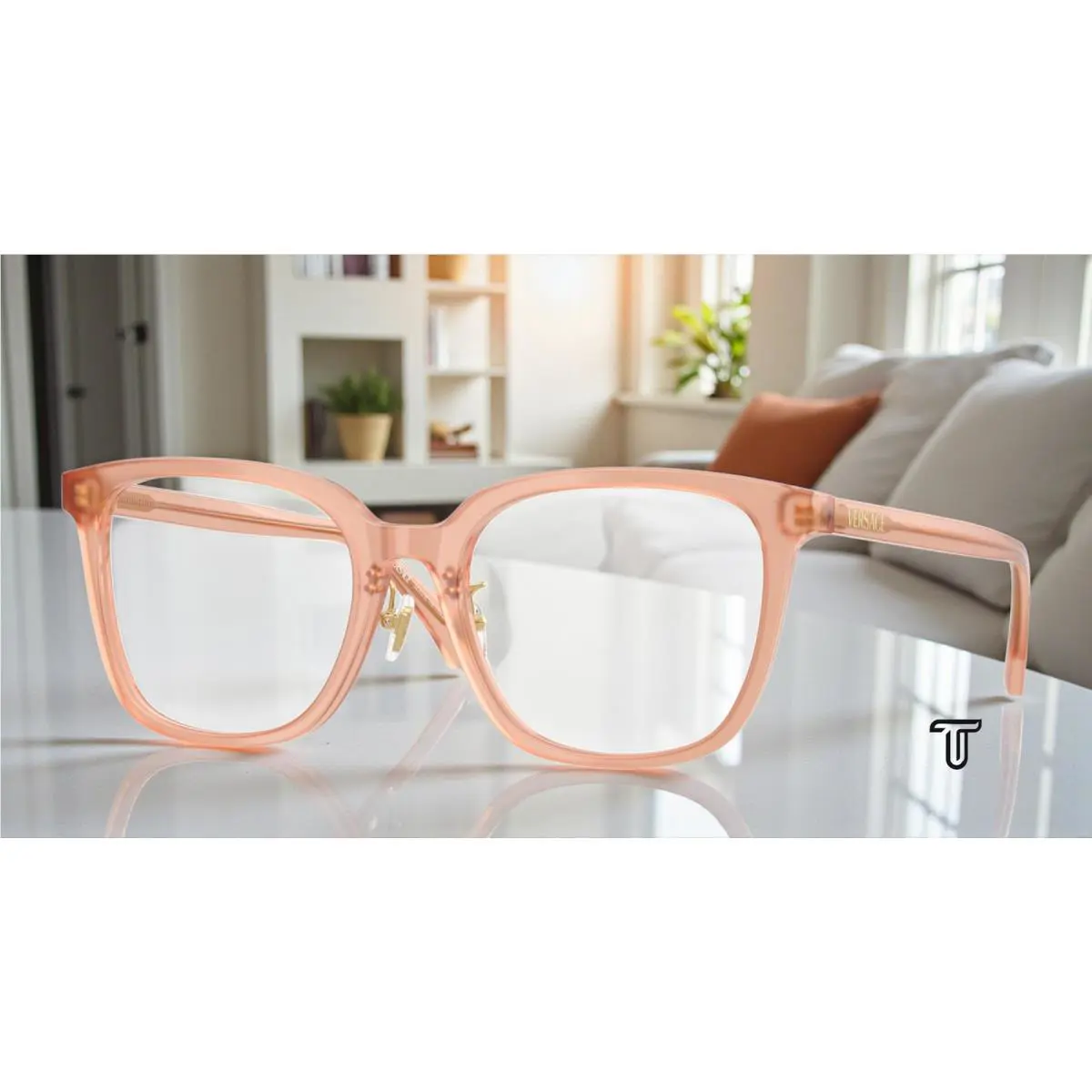 Versace VE3378D 5526 Milky Peach Demo Lens 54 mm Women`s Eyeglasses