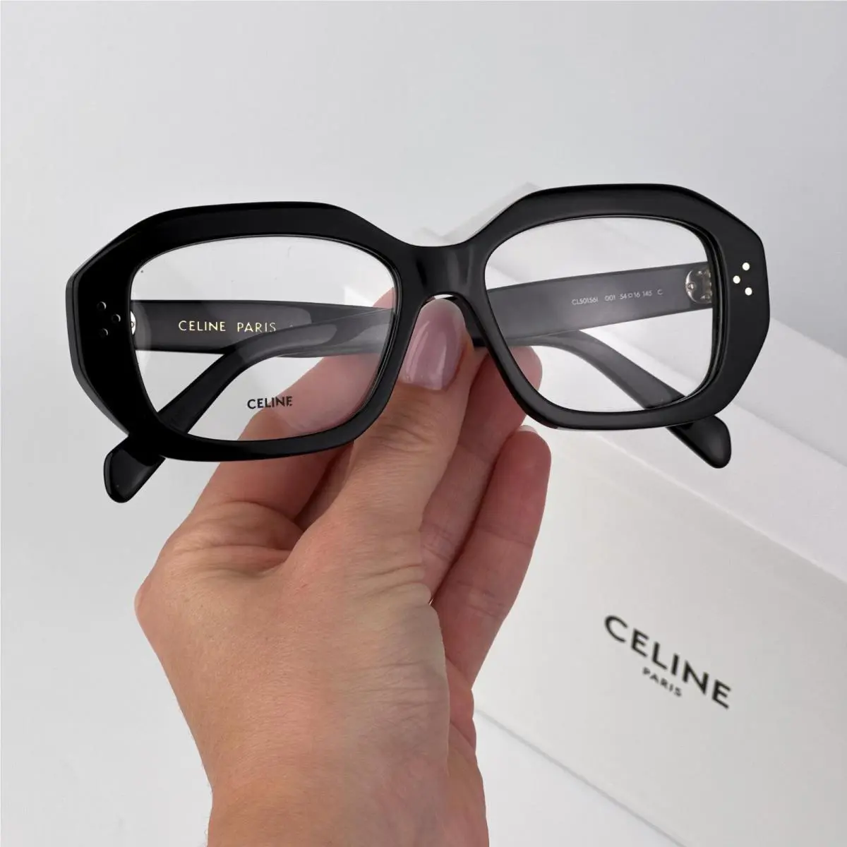 Celine Women Eyeglasses Black Demo Rectangle CL50156I 3 Dots 001