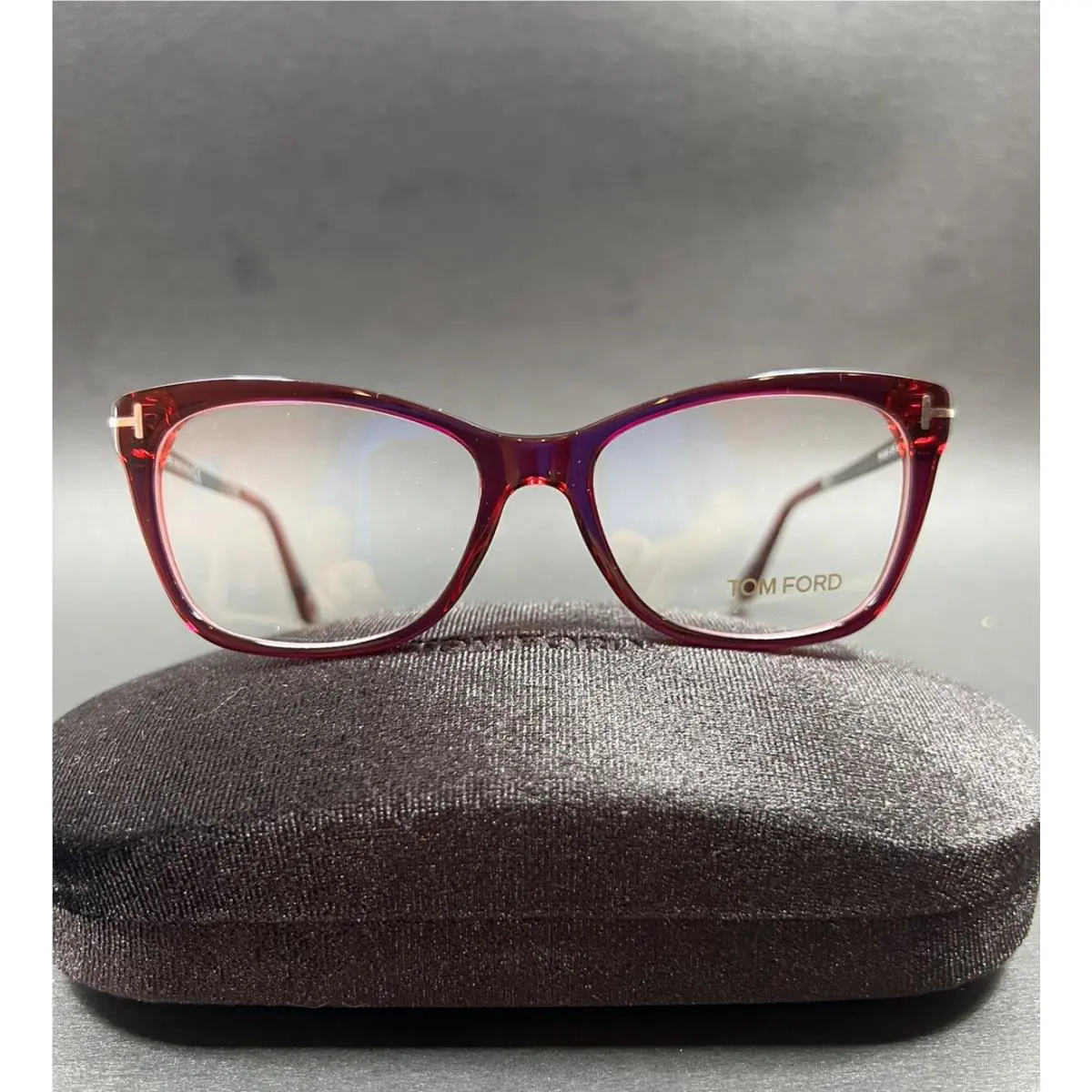Tom Ford TF 5353 075 Shiny Fuxia Eyeglasses Sz 52-19-140 TF Case Cloth Inc