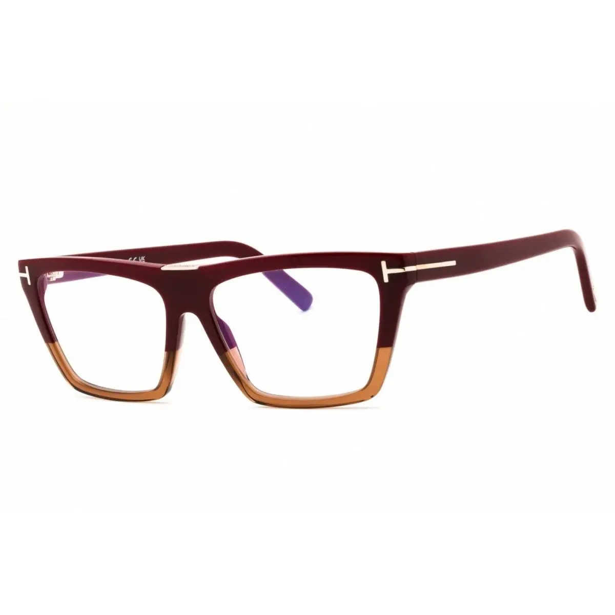 Women`s Eyeglasses Violet Acetate Rectangular Shape Frame FT5912-B 083 by Tom Ford