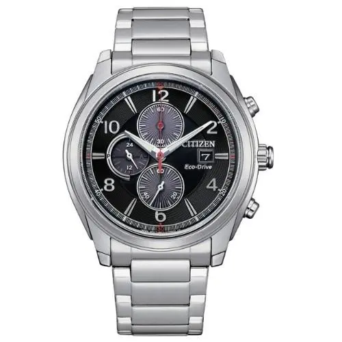 Citizen Chronograph Silver Stainless Steel Band Eco-drive Men`s Watch CA0671-82E
