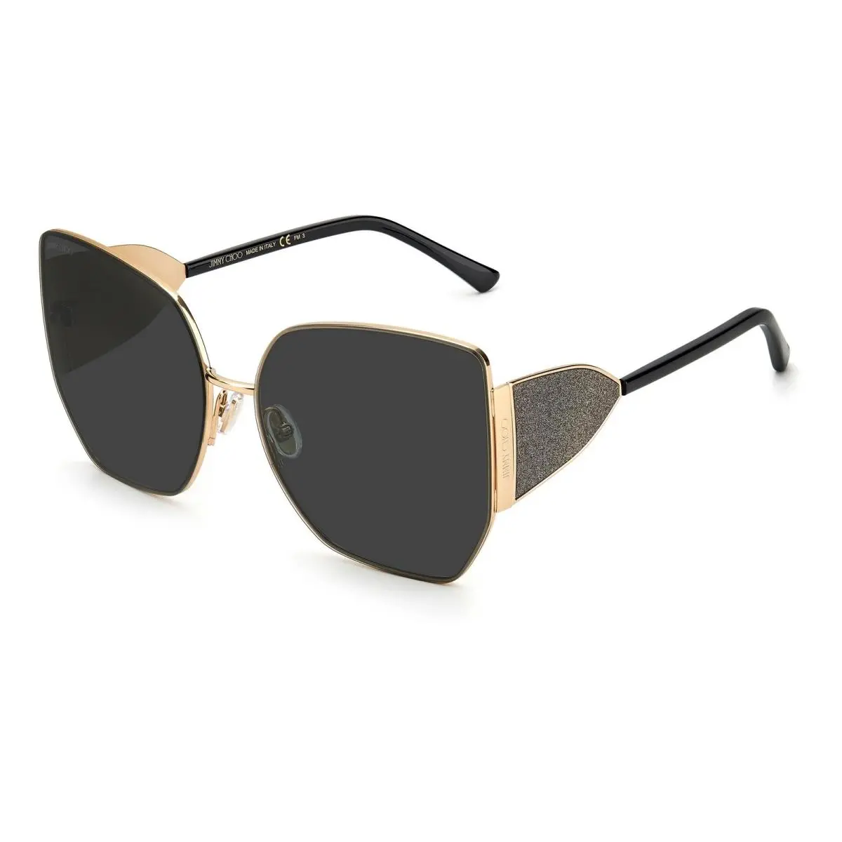 Jimmy Choo Sunglasses JC River/s Rhl IR 61mm Gold Black / Grey Lens