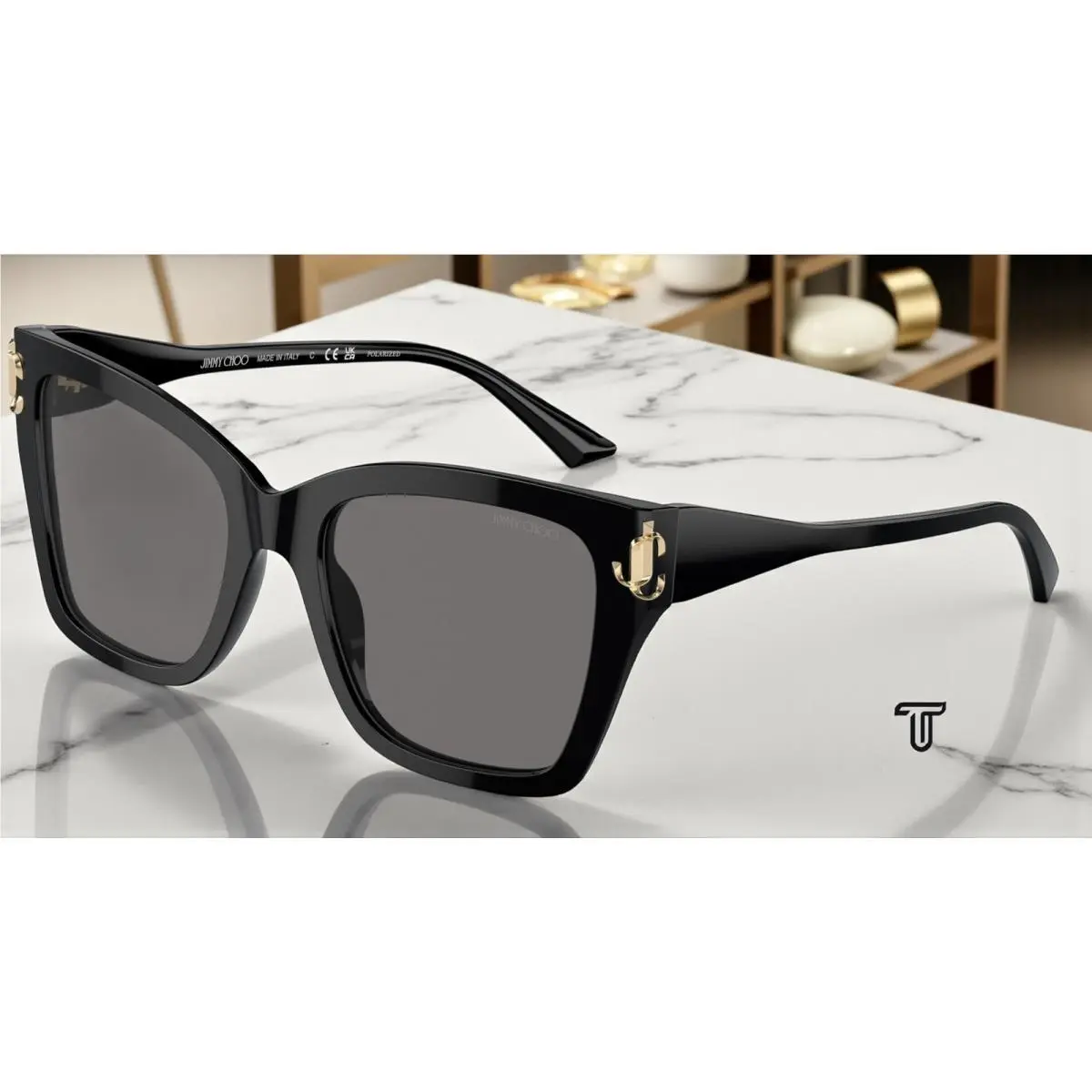 Jimmy Choo JC5012 500081 Black Dark Grey Polarized 54 mm Women`s Sunglasses