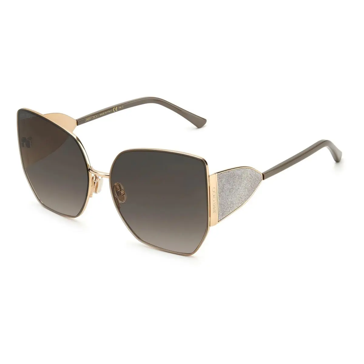 Jimmy Choo Sunglasses JC River/s 763 HA 61mm Gold Mud / Grey Gradient Lens