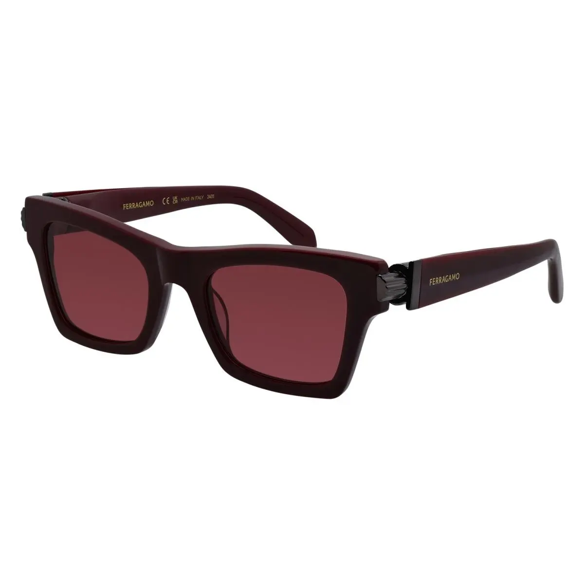 Salvatore Ferragamo SF 2013S 606 Burgundy Acetate Sunglasses Burgundy Solid