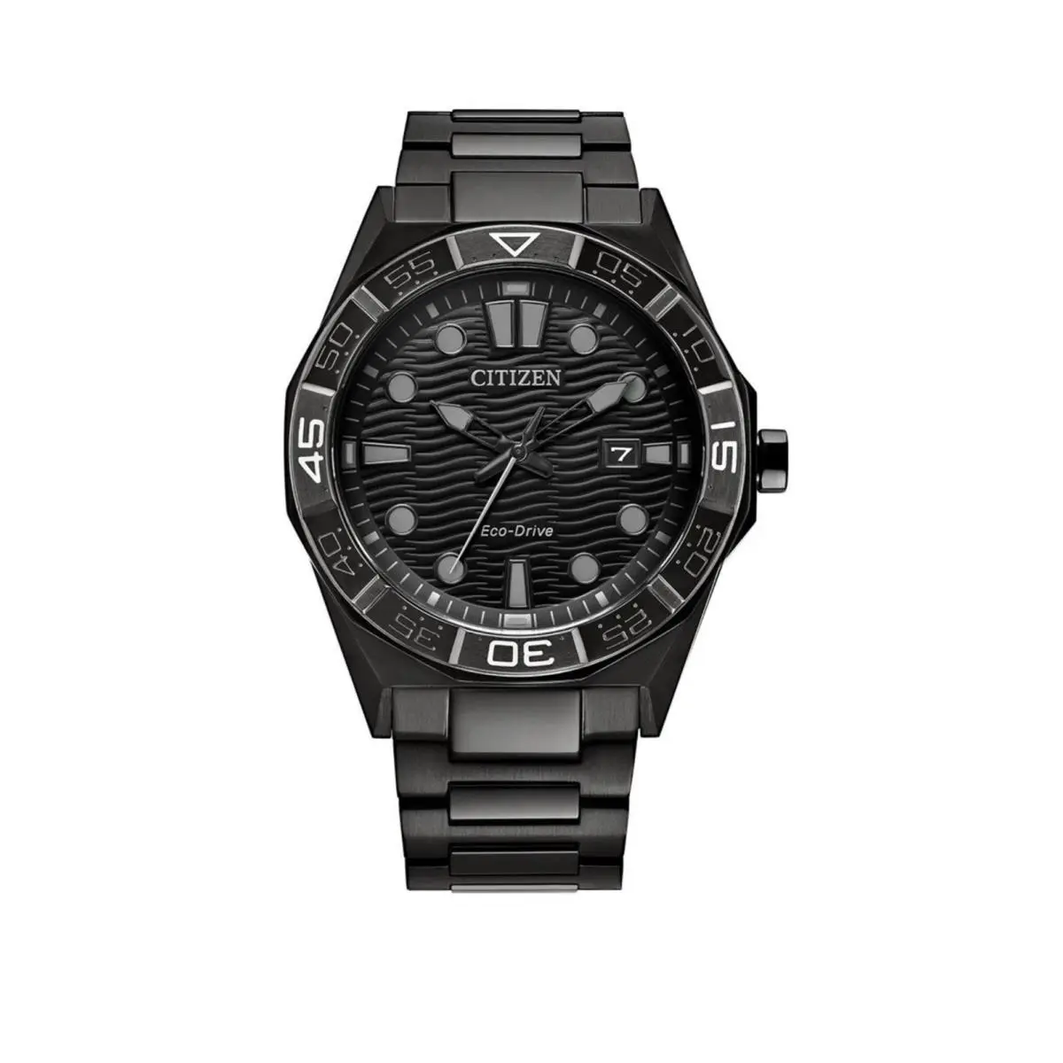 Citizen Brycen Black Dial Men`s Eco-drive Watch AW1855-52E - Dial: Black, Band: Black, Bezel: Black