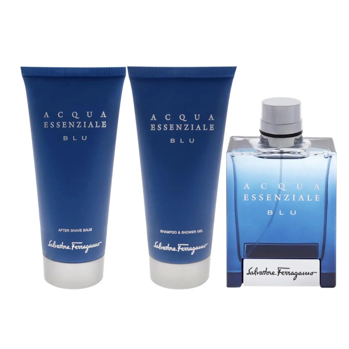 Salvatore Ferragamo Acqua Essenziale Blu Set: 3.4 oz Edt +shower Gel+aftershave