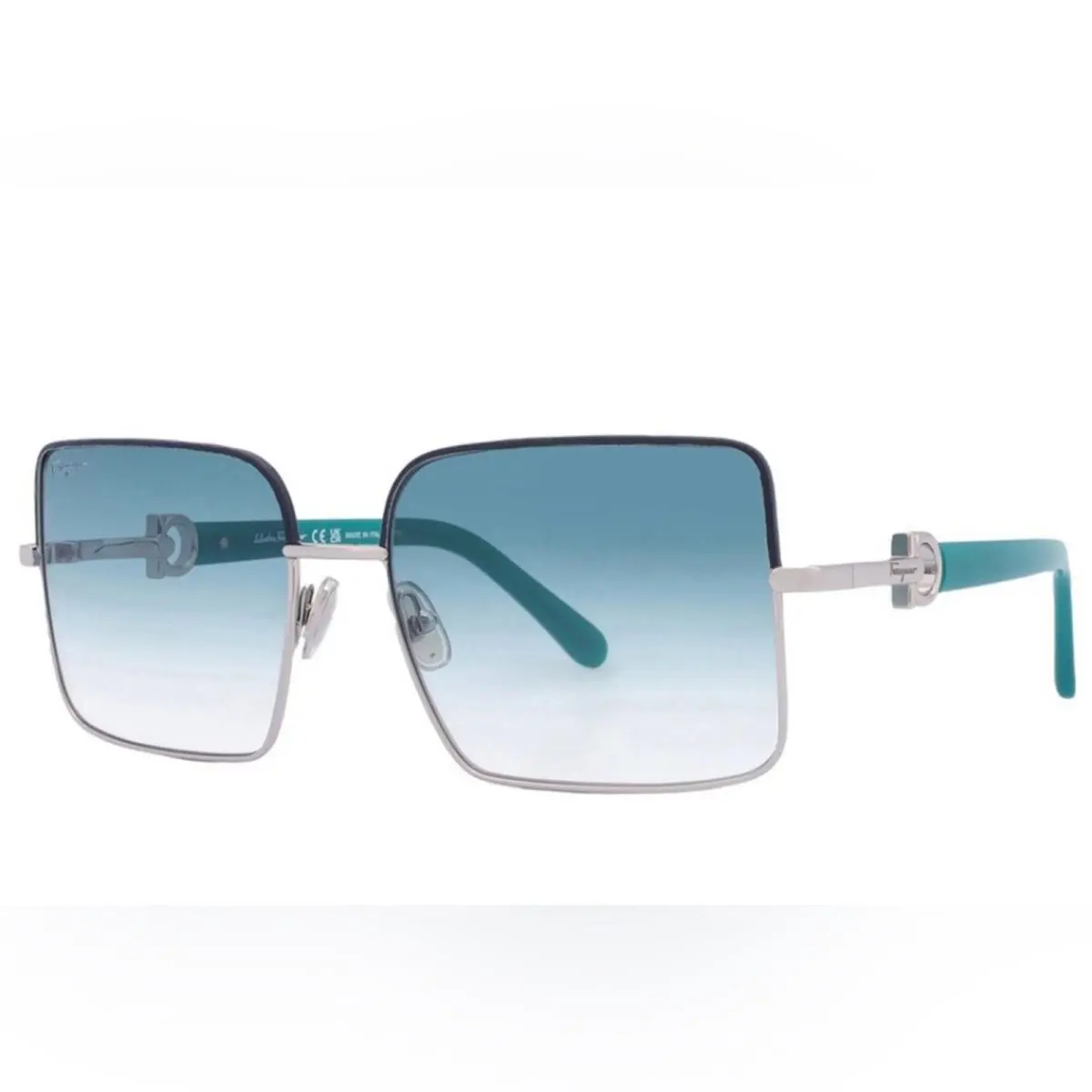 Salvatore Ferragamo Teal Gradient Sunglasses For Women