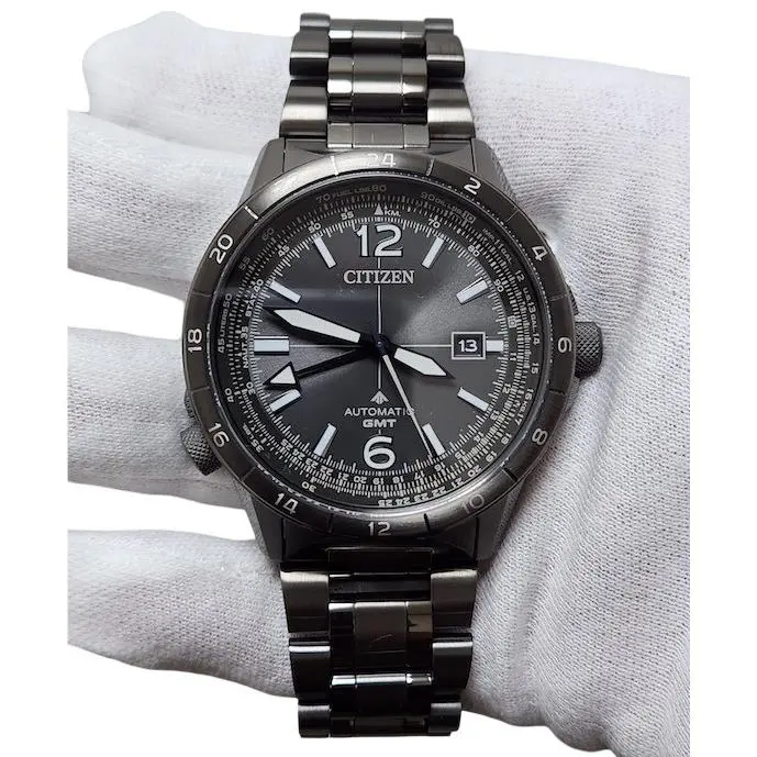 Citizen Promaster Air Automatic Gmt Sapphire NB6045-51H Gray Dial Men`s Watch