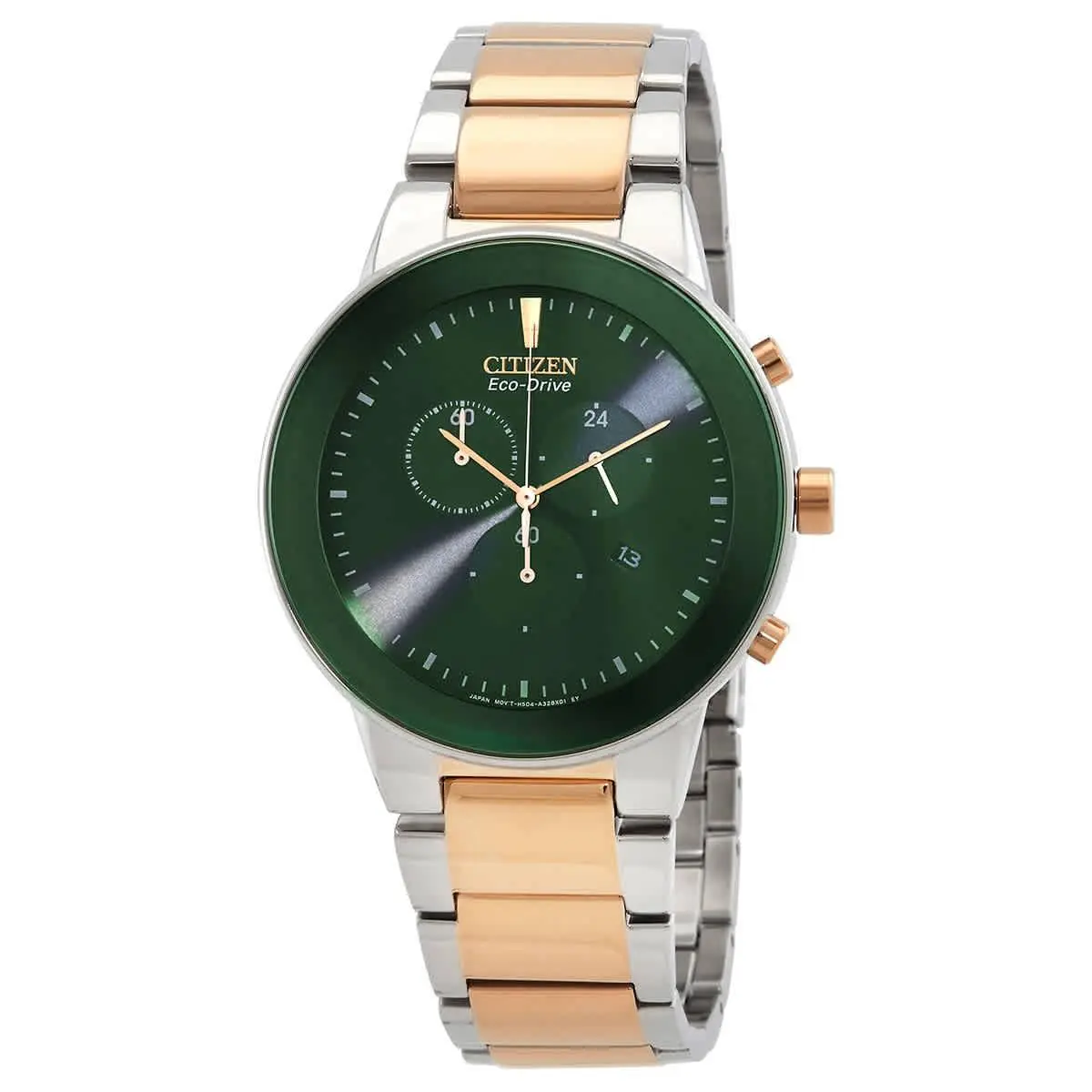 Chronograph Eco-drive Green Dial Men`s Watch AT2244-84X by Citizen