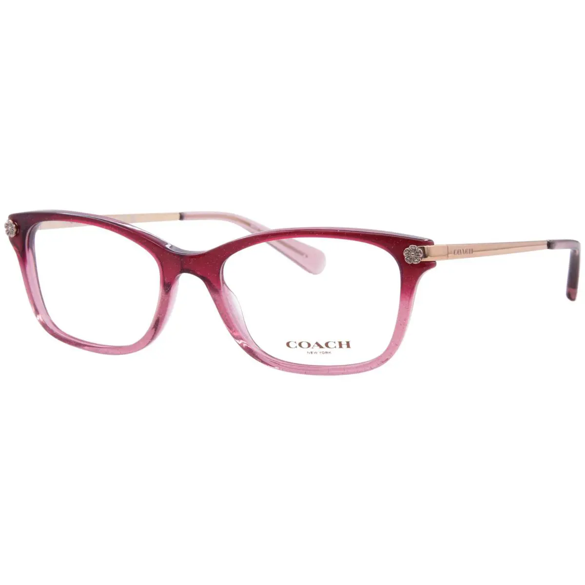 Coach HC6142 5551 Eyeglasses Women`s Burgundy/pink Glitter Full Rim 51mm