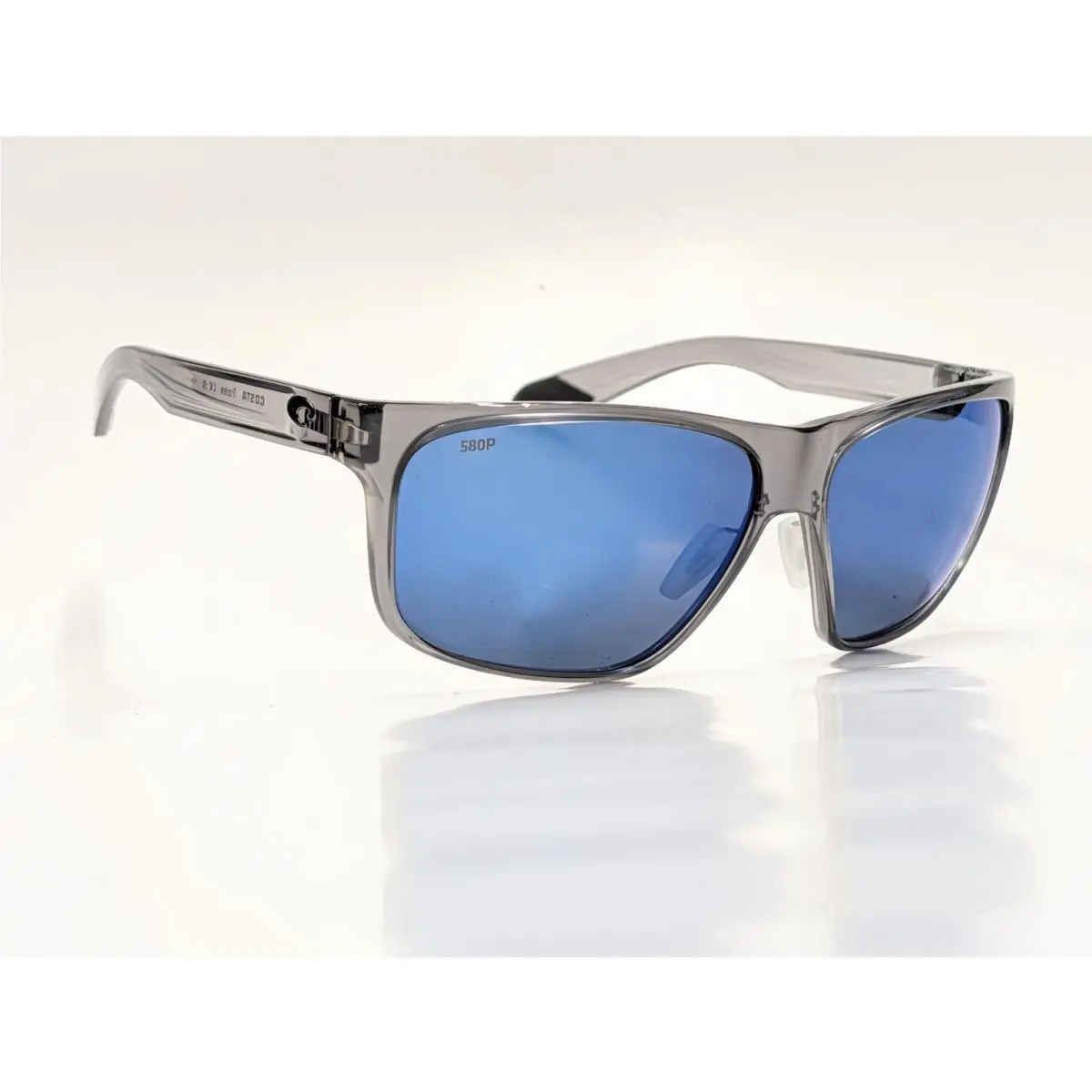 Costa Trades Sunglasses Gray Crystal Frame Blue Mirror 580P Plastic Lens