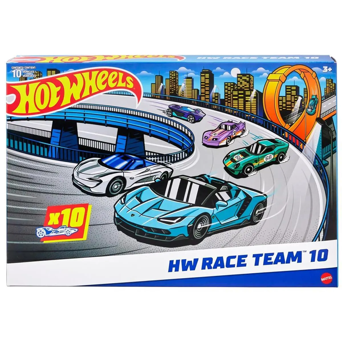 Hot Wheels HW Race Team 10 Diecast Car 10-Pack