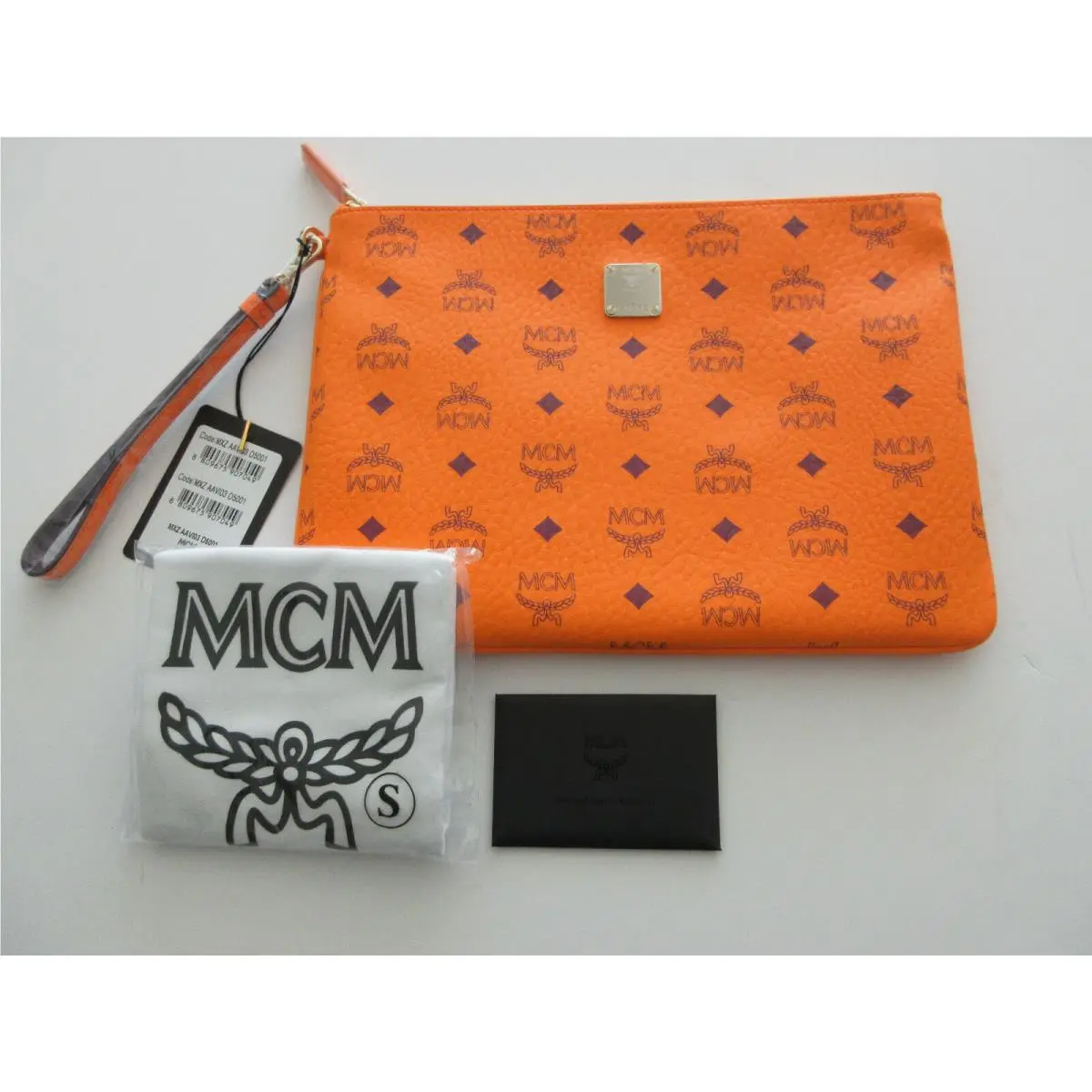 Mcm Medium Wristlet Zip Pouch in Visetos Gold Limited MXZAAVI03O5001 by MCM