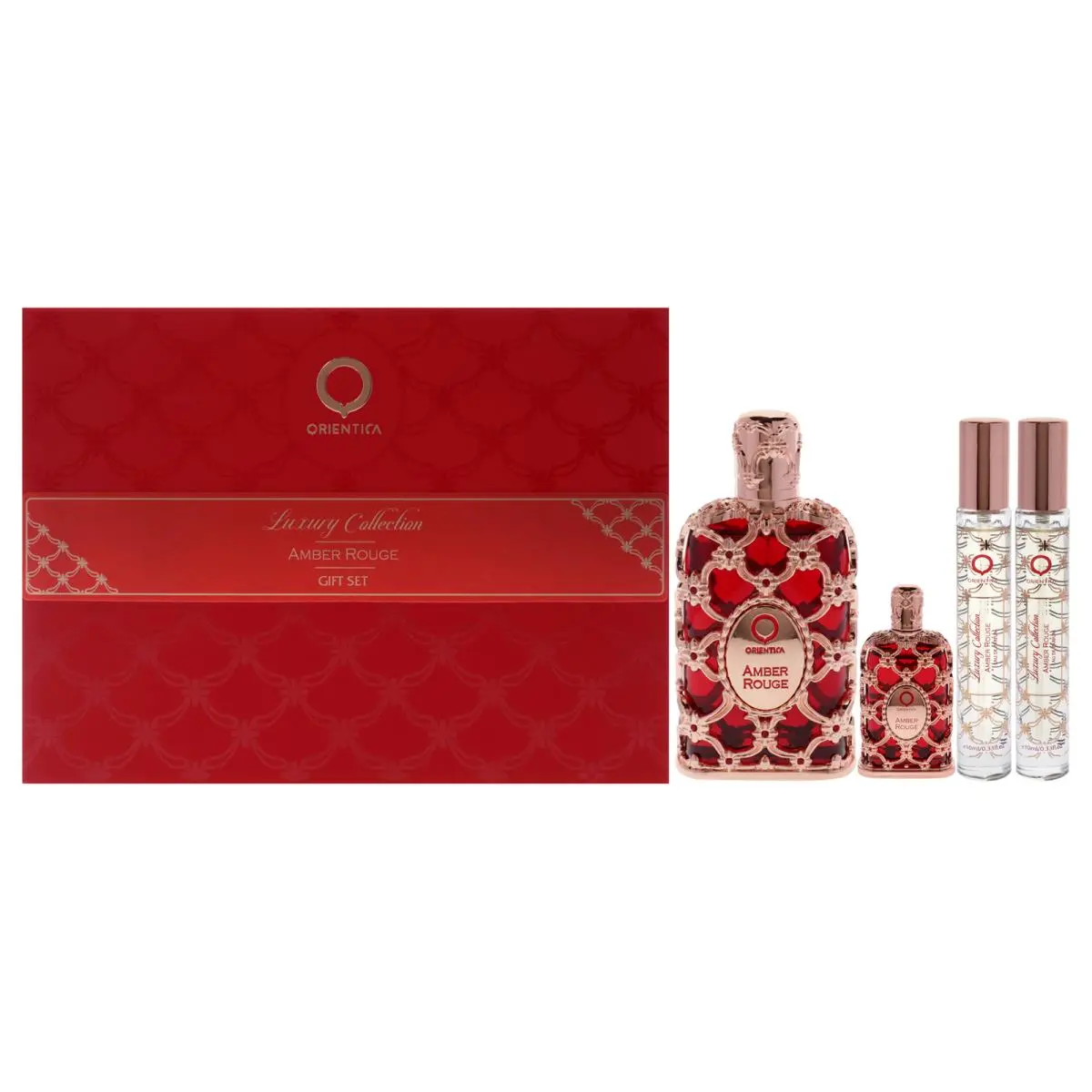 Amber Rouge by Orientica For Women - 4 Pc Gift Set