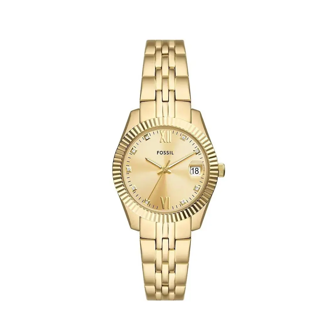 ES5338 Women`s Scarlette Mini 3-Hand Date Gold Tone Stainless Steel Watch by Fossil