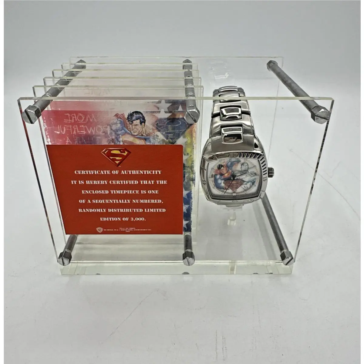 Fossil Superman Watch Acrylic Case Limited 2376 of 3000 Never Worn
