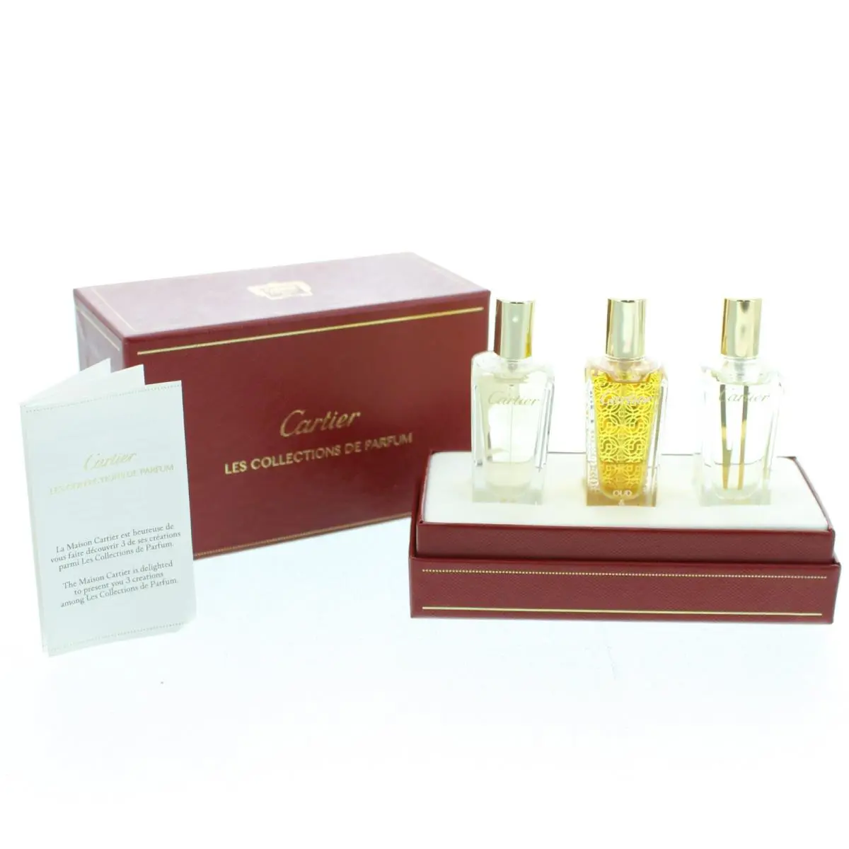 Cartier Perfume Gift Set Pur Magnolia L’heure Brillante Oud and Ambre 3×15 mL