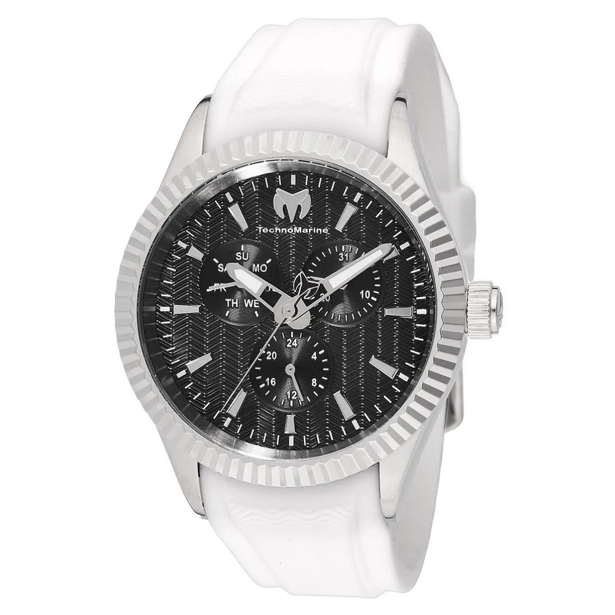 Technomarine Sea Dream Black Dial Men`s Watch TM-724001 - Dial: Black, Band: White, Bezel: Silver-tone