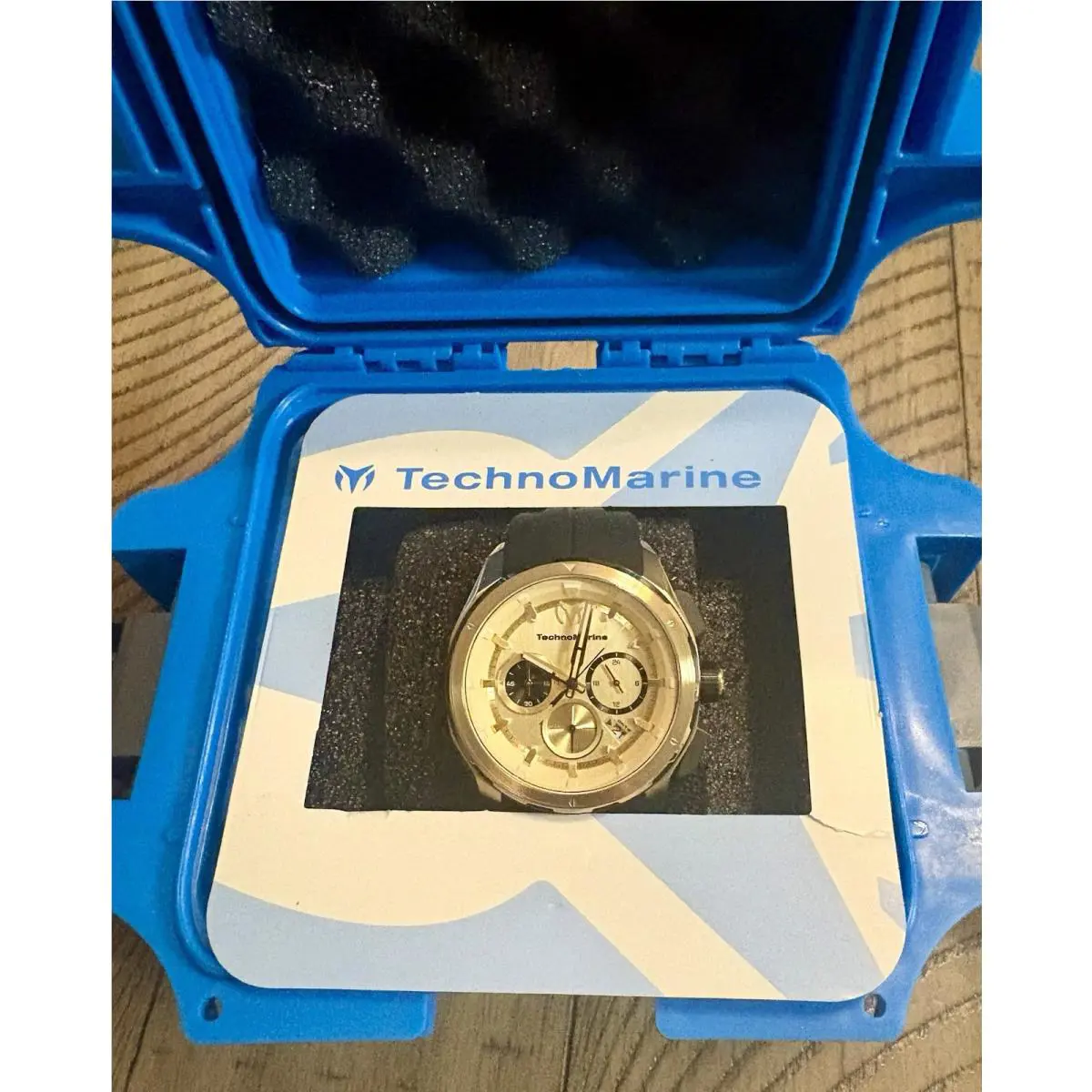 Technomarine Ocean Nomad TM-318105 Men’s Chronograph Gold Dial Black Strap 43mm