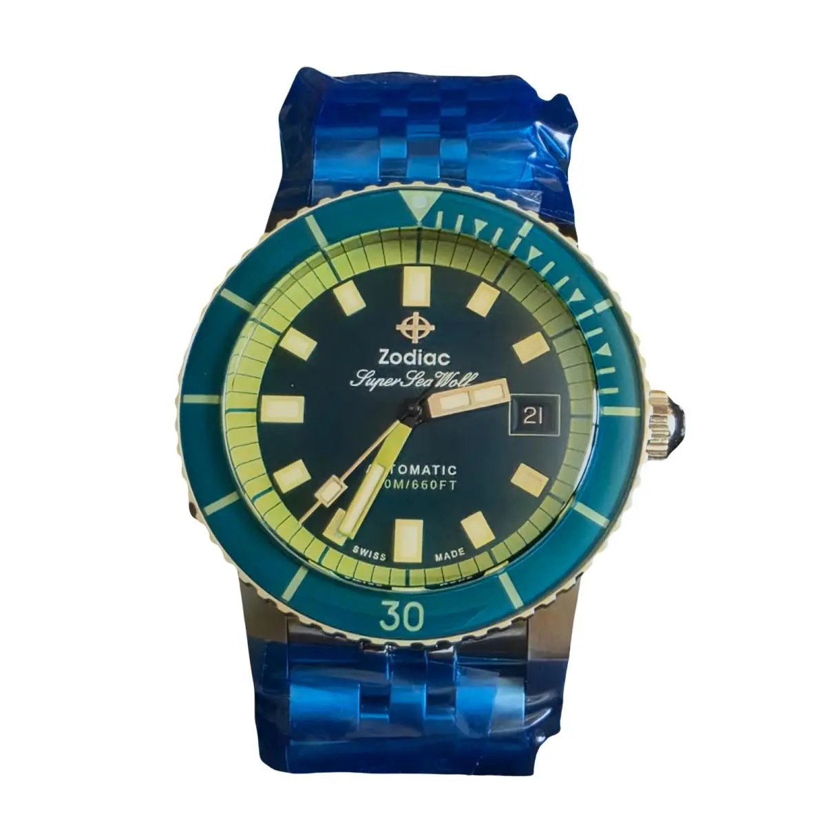 Zodiac Compression Diver Automatic ZO9310 Green Dial Men`s Watch