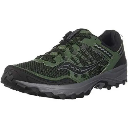 Saucony Excursion TR12 Low Trail Running Sneakers Low Men Shoes Black/green - BLACK/GREEN - U50 - S20451-4
