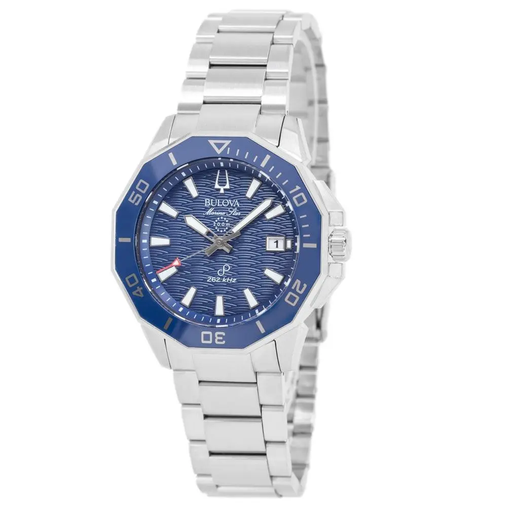 96B433 Marine Star Sapphire Precisionist Blue Date Display Men`s Watch by Bulova