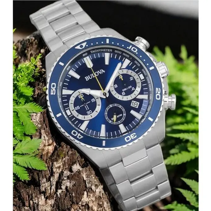 Bulova Marine Star 98B393 Precisionist Blue Dial Men`s Watch