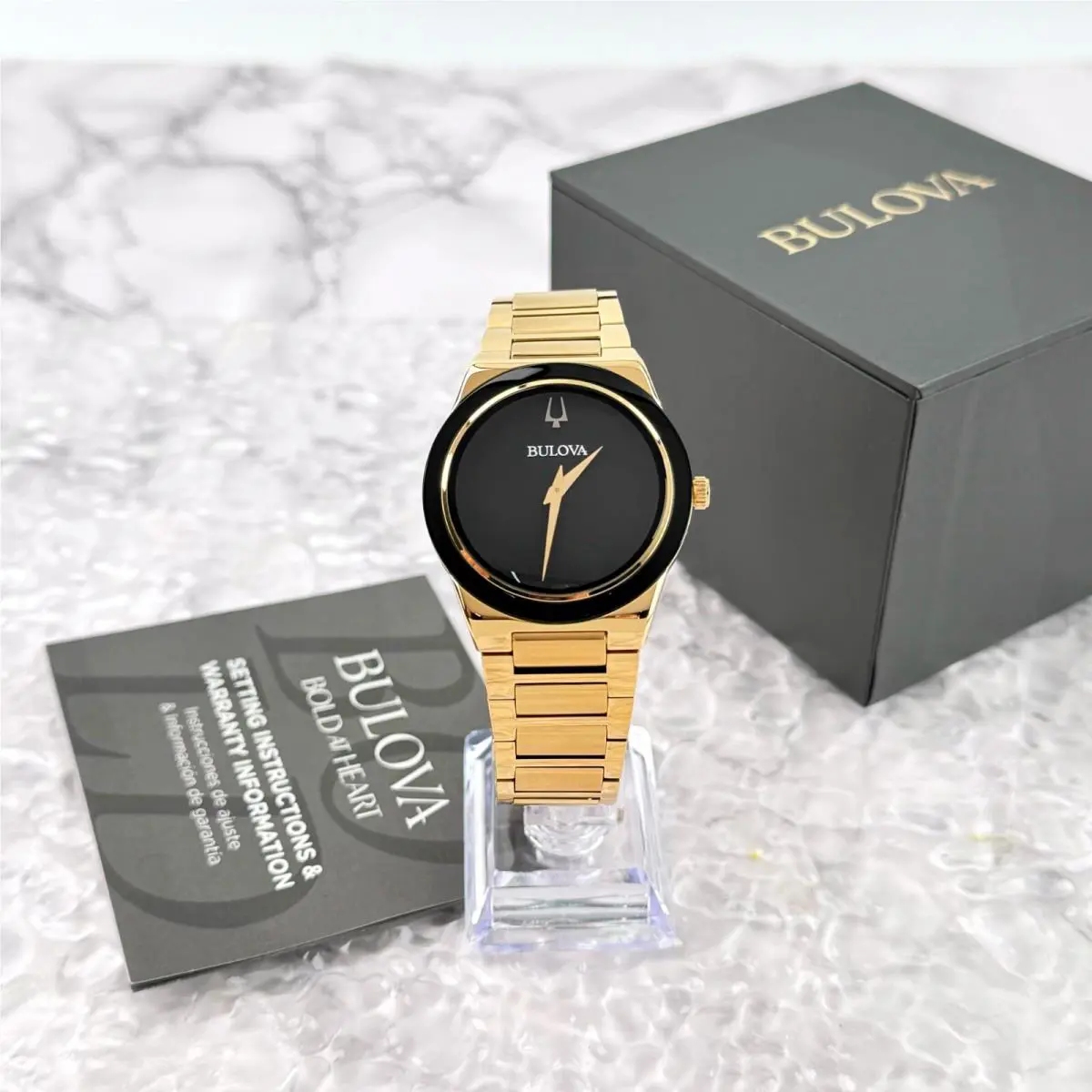 Bulova Millennia Gold Tone Stainless Steel Quartz Men`s Watch 41MM 97A183