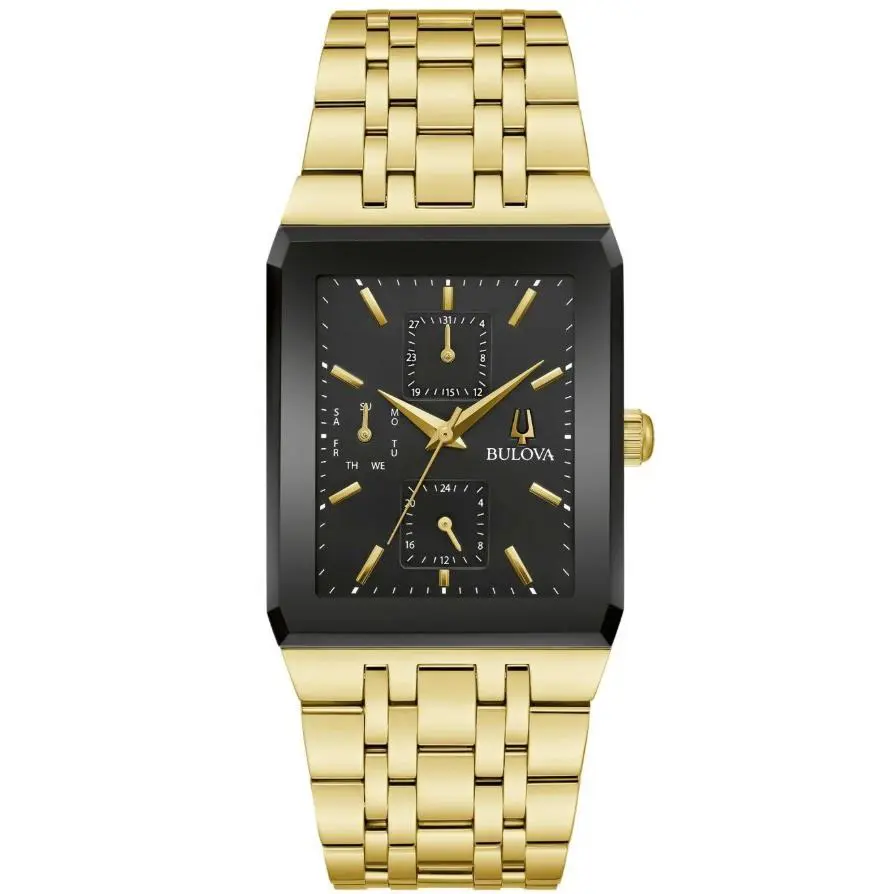 Bulova Modern Gold-tone Mens Watch - Hand: Gold, Strap: Gold