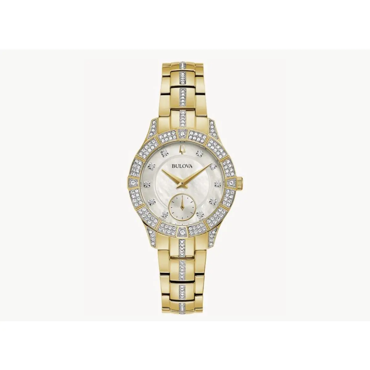 Bulova Quartz Crystal Mop Dial Ladies Watch 98L283