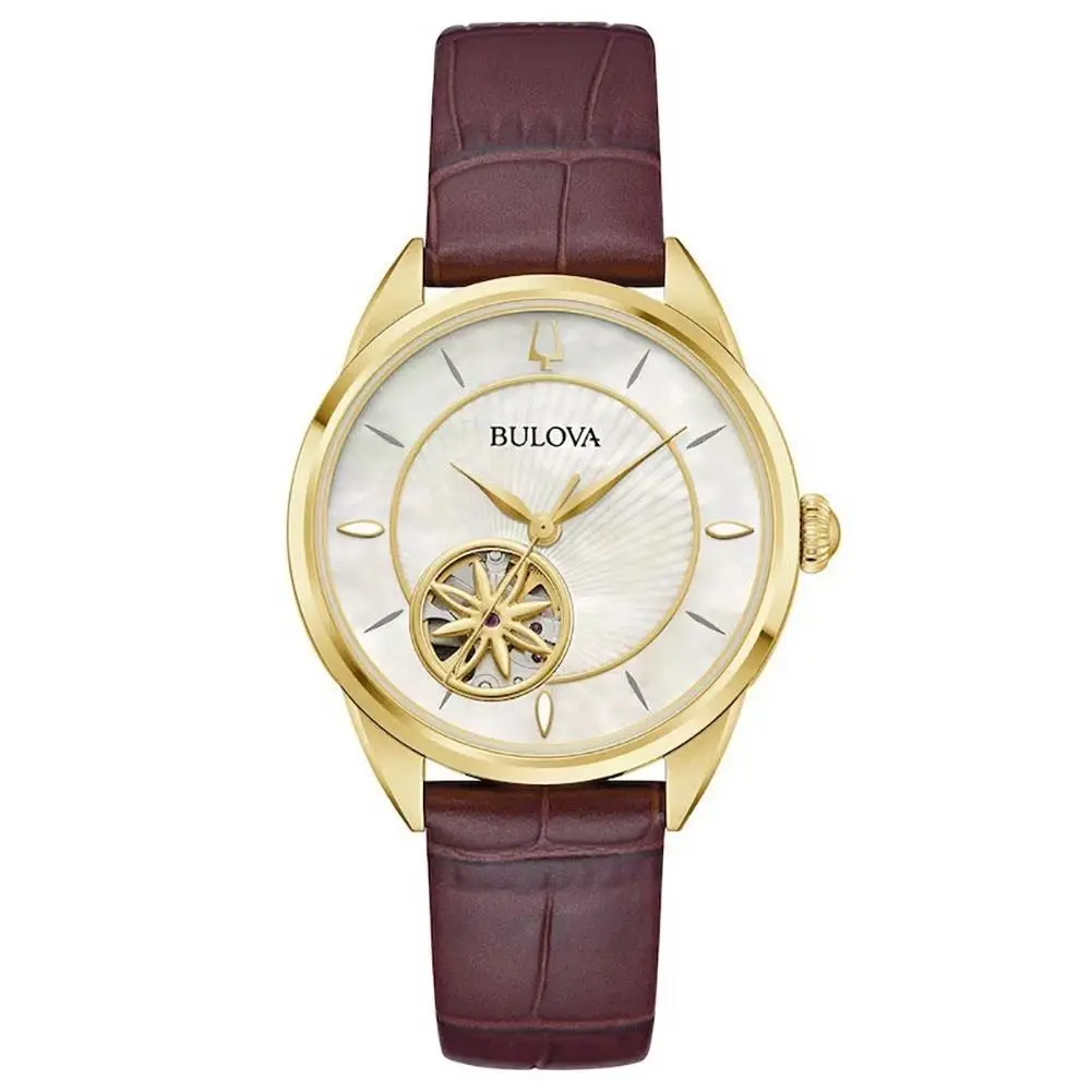 Bulova Women`s Sutton Automatic Brown Watch 34MM 97L179 - Brown