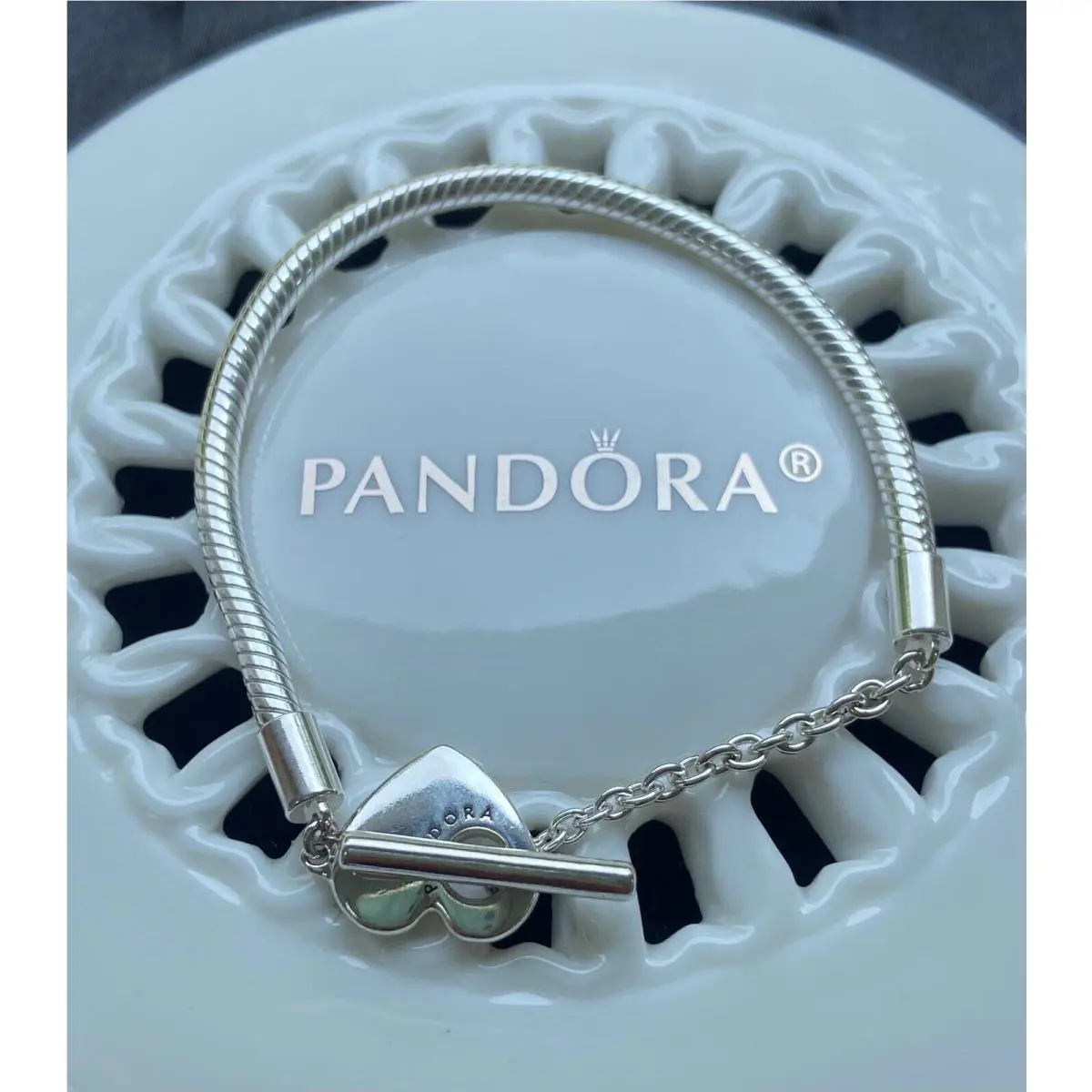 Pandora Heart T-bar Snake Chain Bracelet 599285C00