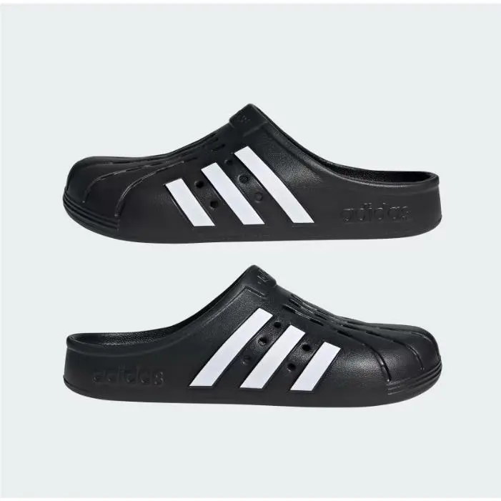 Men Adidas Adilette Clog Black White