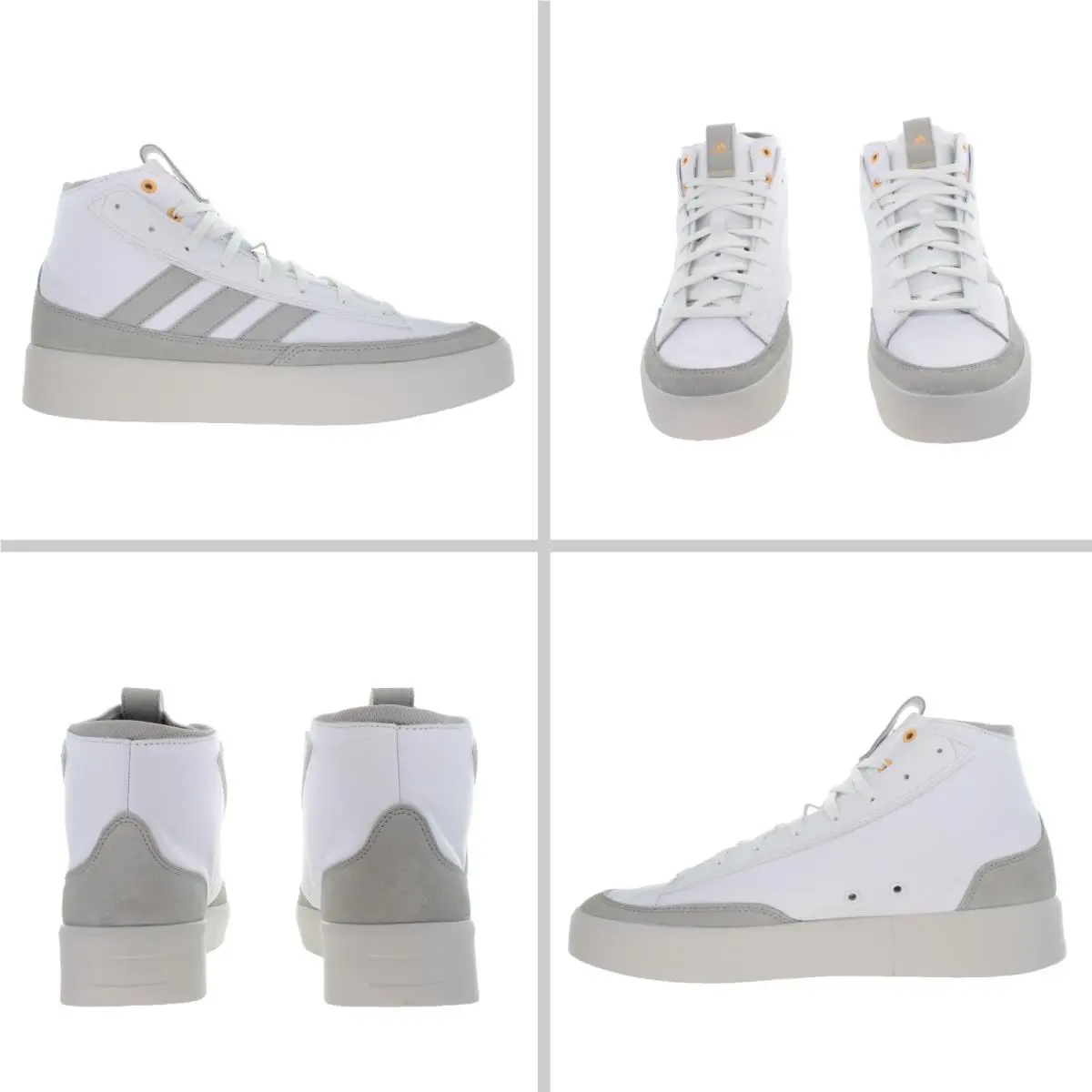 Adidas Men`s Znsored HI White - Grey Skate Shoes Size 12 - 13
