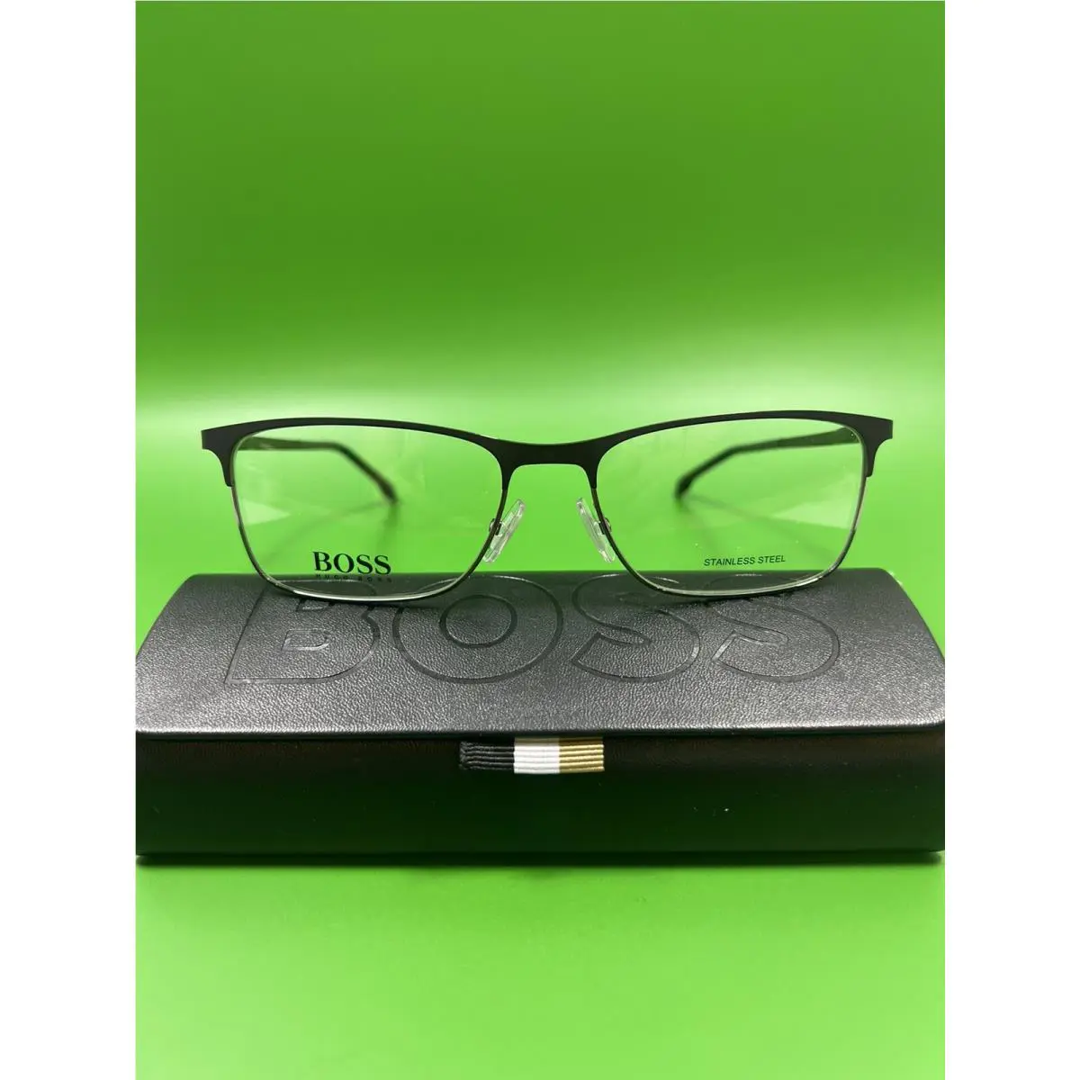 Hugo Boss Boss 1186 Eyeglasses Rzz Matte Black Dark Ruthenium Case Cloth 58mm