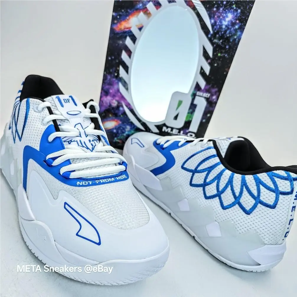 Puma MB.01 US 15 Men`s White Blue Black Basketball Lamelo Ball 376941 11
