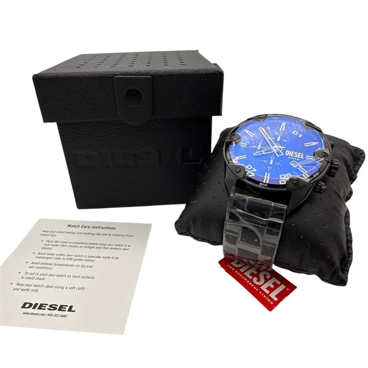 Diesel Men`s Watch Spiked DZ4609 Stainless Steel Bracelet 49mm Black-tone