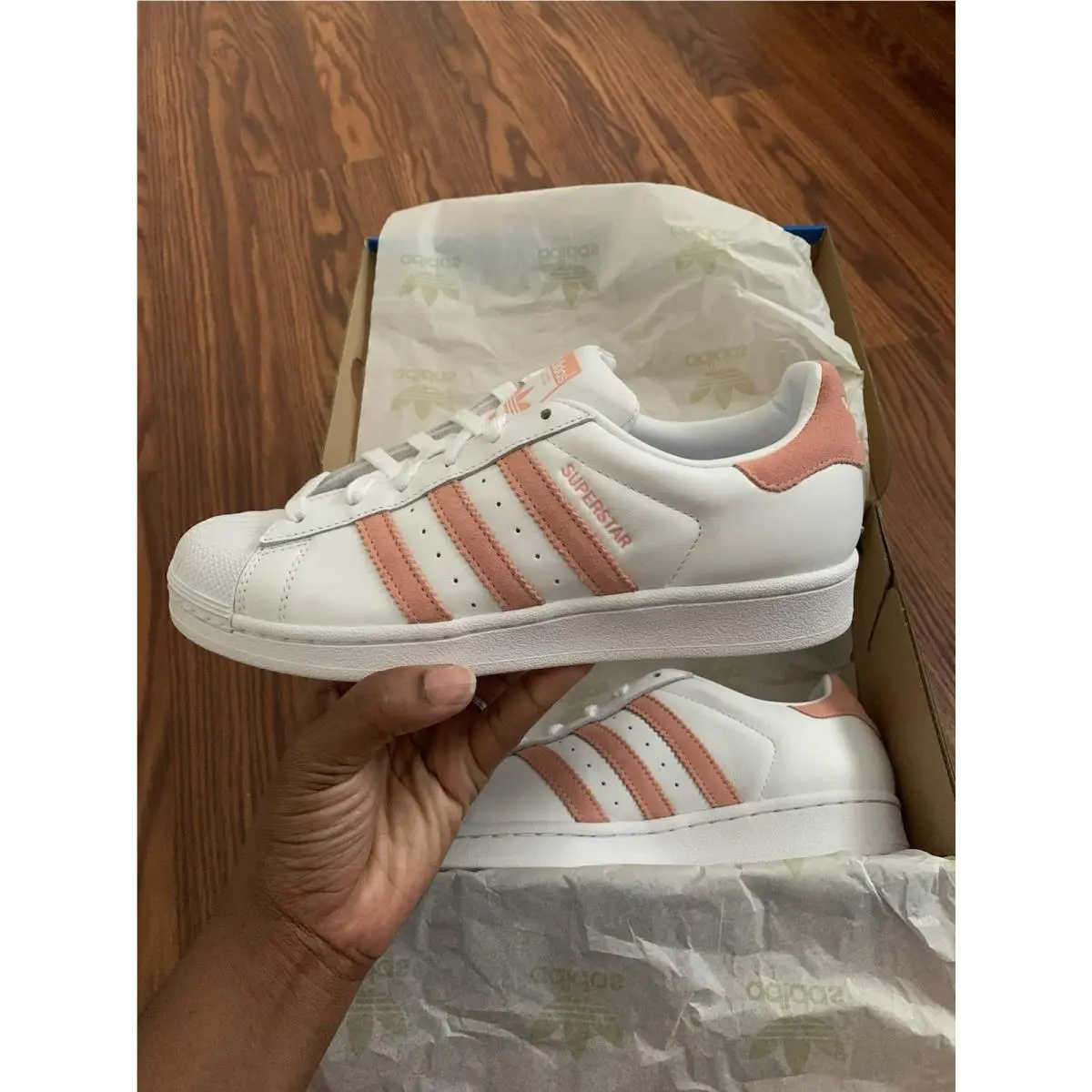 Adidas Originals Superstar Shoes 8 White/glow Pink