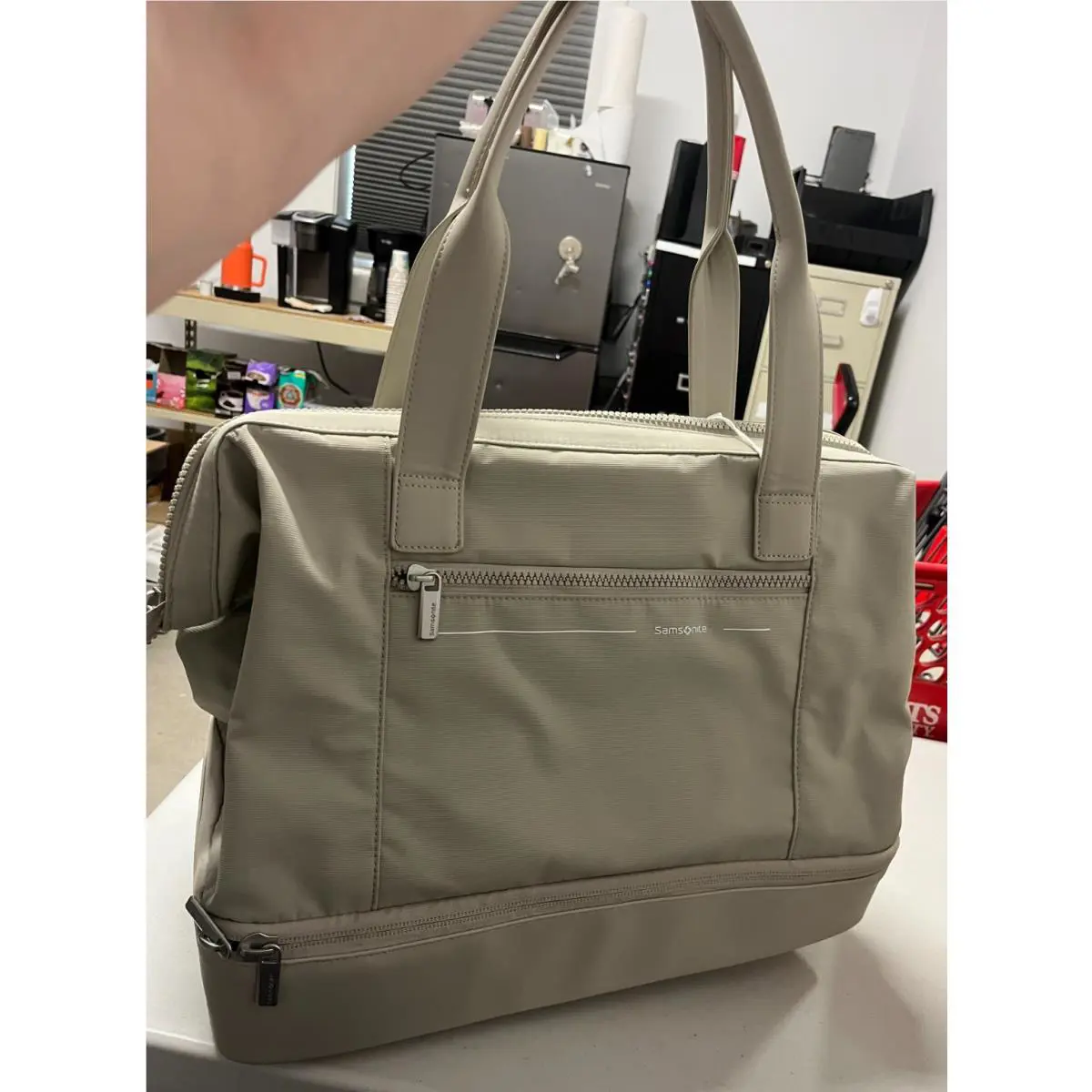 Samsonite Better Than Basic Drop Bottom Weekender Duffel Limestone Grey