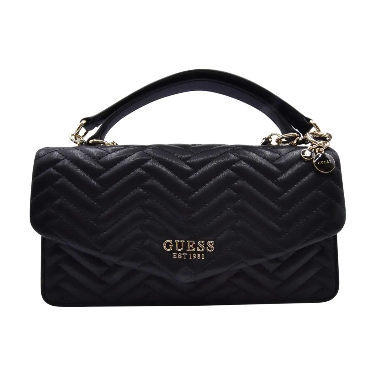 Anning Women`s Shoulder Handbag Top Zipper Black-FH by Guess