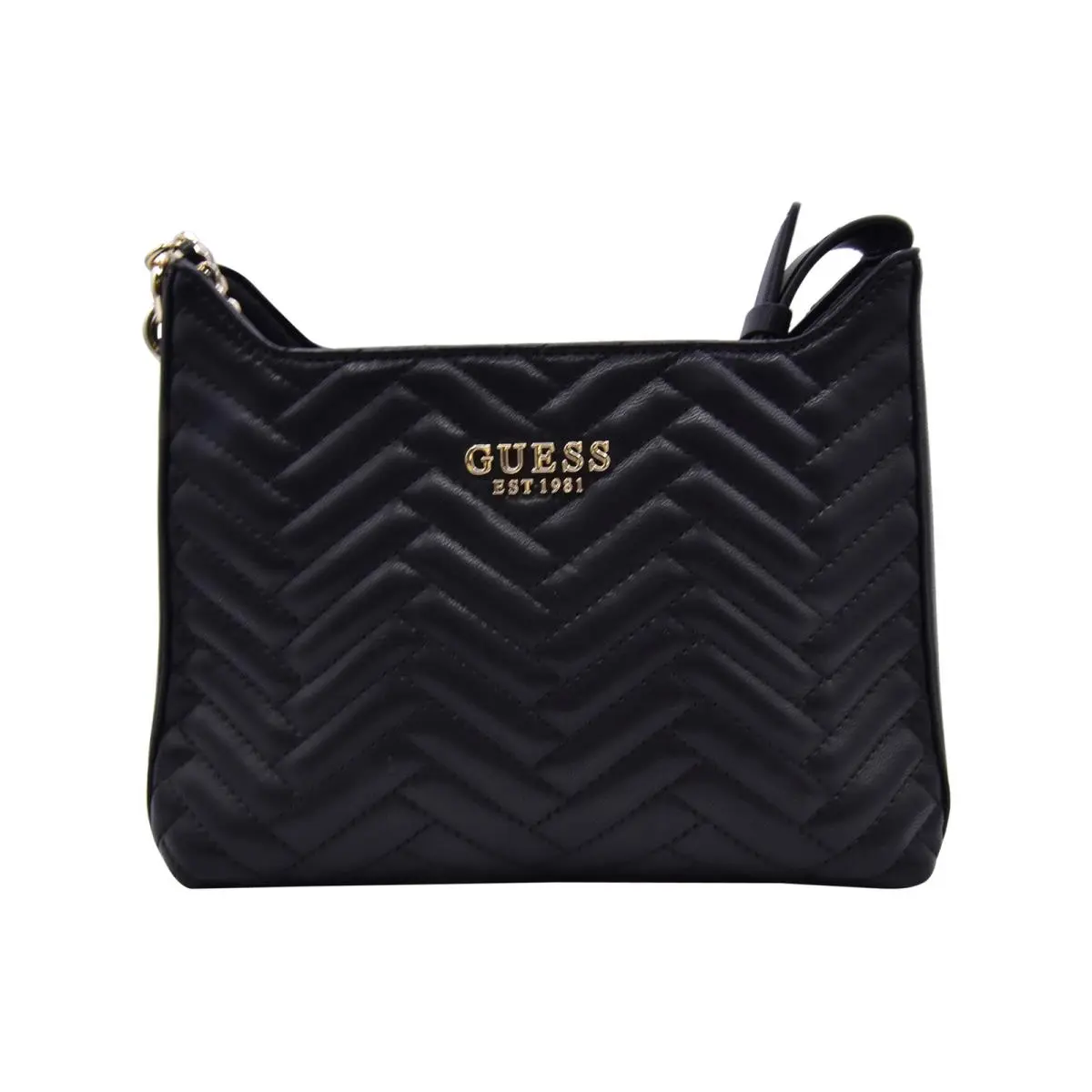 Anning Women`s Shoulder Handbag Top Zipper Black-SH by Guess