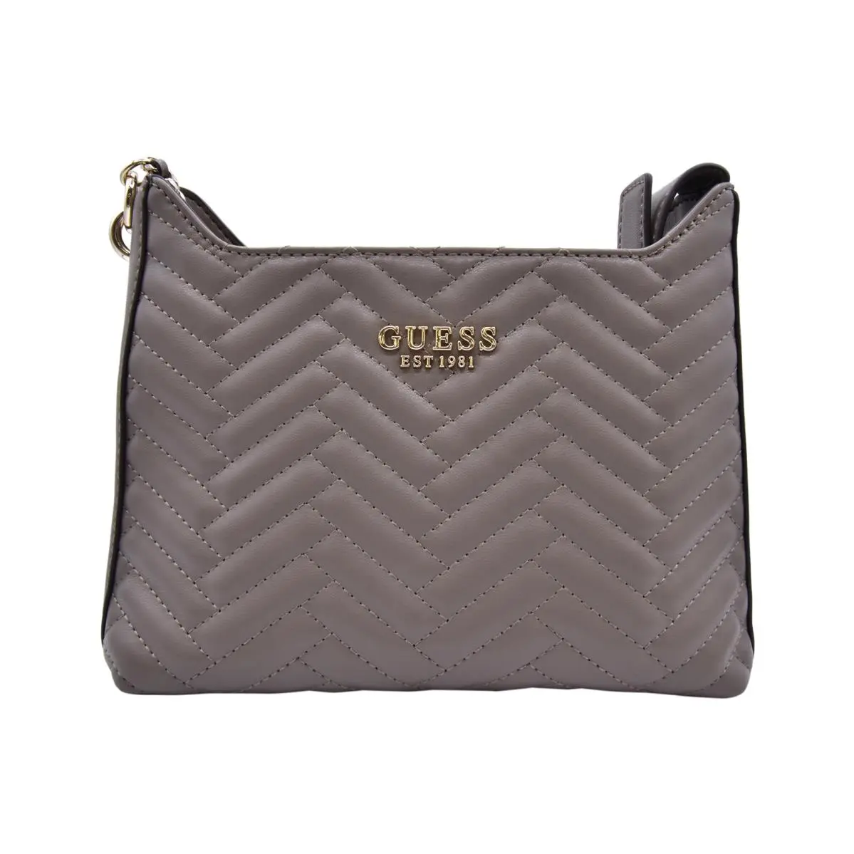 Anning Women`s Shoulder Handbag Top Zipper Dark Taupe-SH by Guess