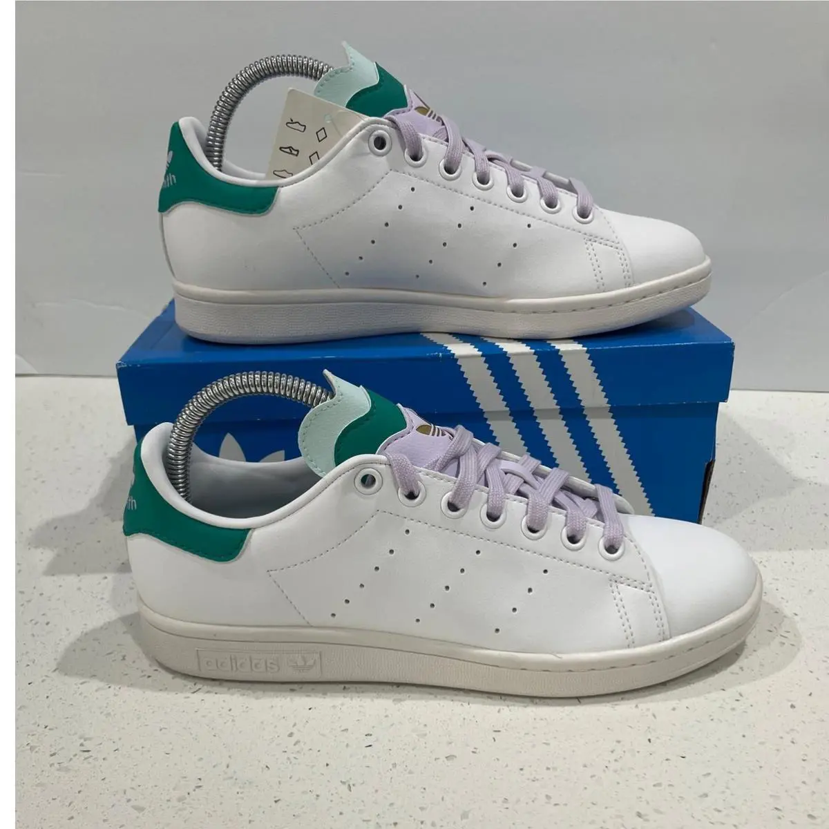 Adidas Stan Smith Women`s Sz 7 Shoes Cloud White Mint H03942