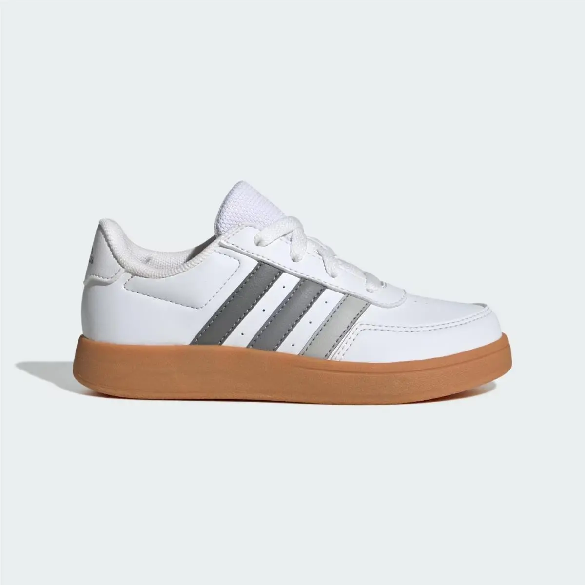 Adidas Breaknet 2.0 K Tennis Shoes IH8878 White/silver/gum Kids Size 7