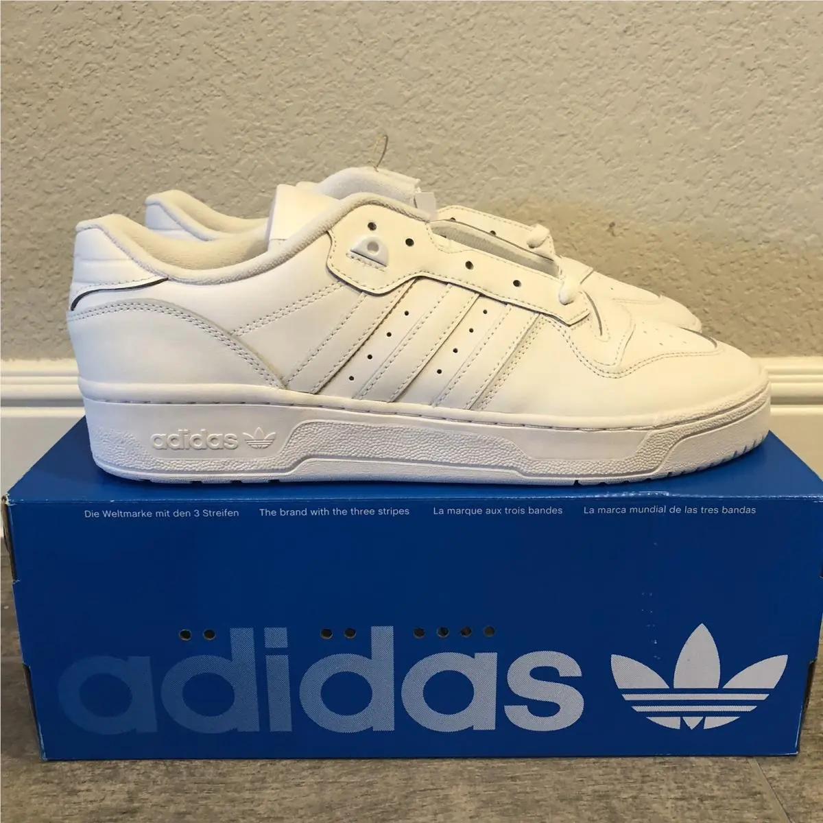 Adidas Rivalry Low Sneakers Triple White Men’s Shoes Size 12