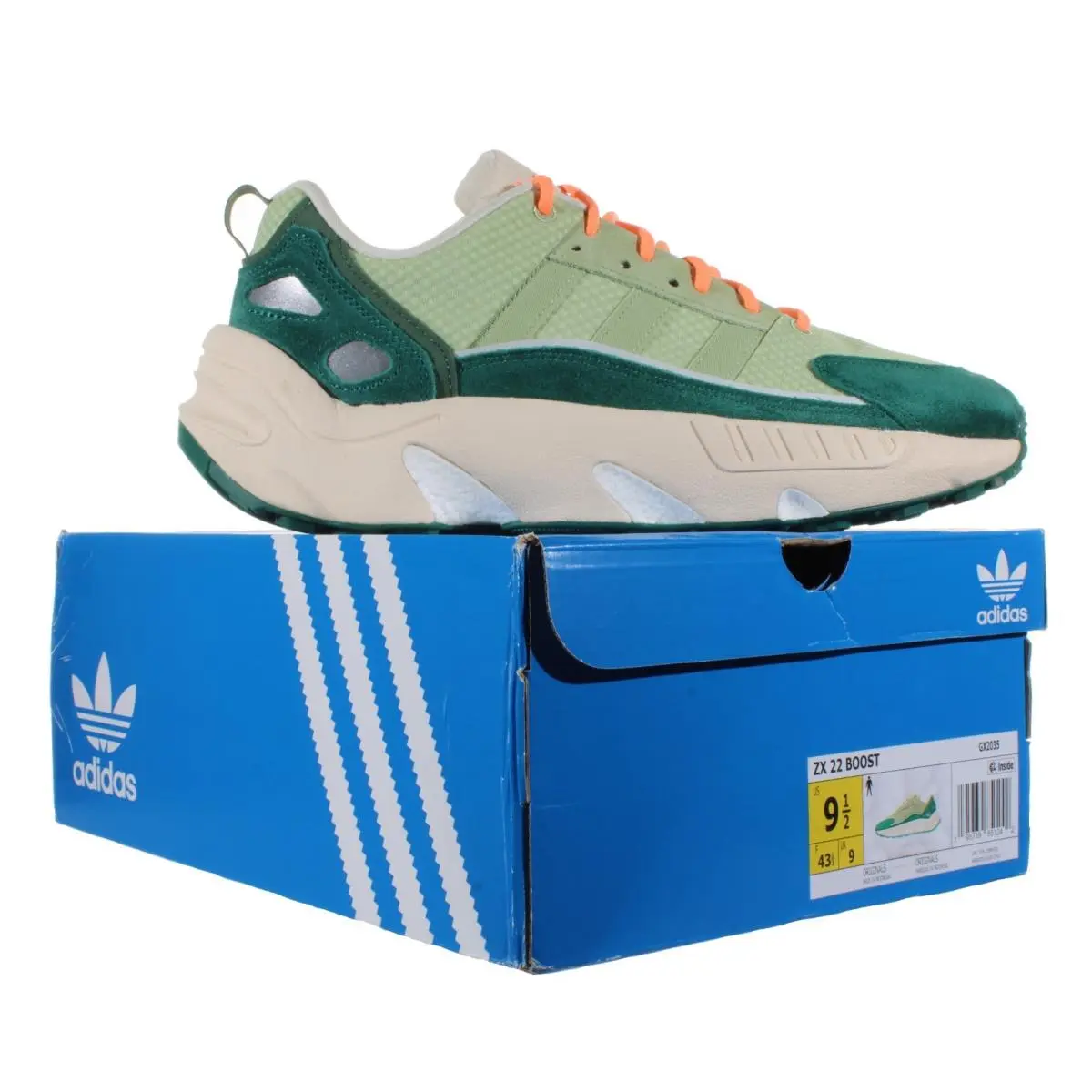 Adidas shoes - Adidas ZX 22 Boost - Boost - GX2035 - Ecru Tint, Magic Lime, Core Green 1