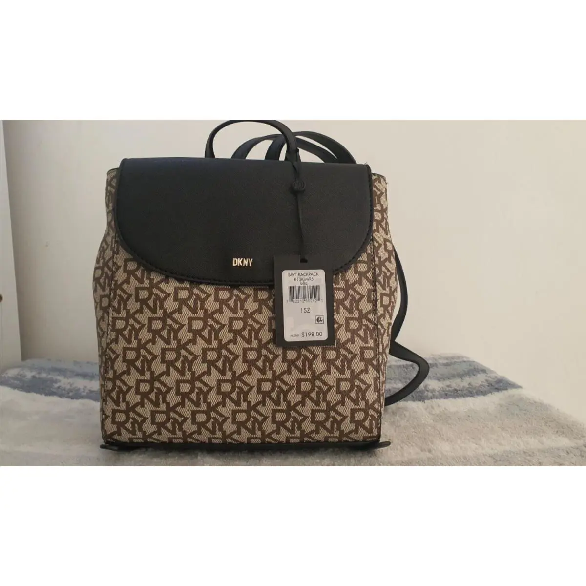 Dkny Bryt Signature Small Dark Brown Backpack Priority Mail From Nyc Mrsp