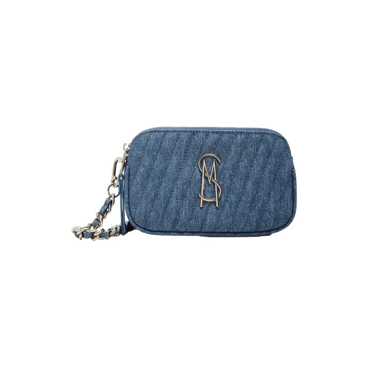 Daisy Diagonal Quilted Chambray Denim Adjustable Strap Crossbody by Steve Madden